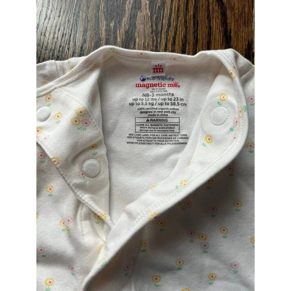 Magnetic Me White Sleep Sack with Yellow & Pink Floral Print